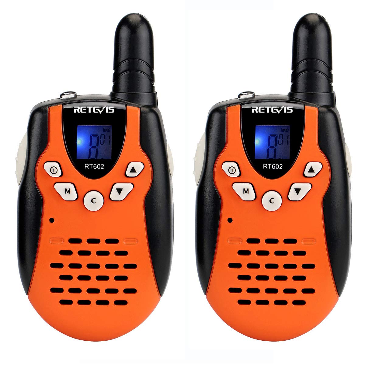 Retevis RT388 Talkie-Walkie Enfants - PMR446 8 Canaux, Lampe Torche, VOX, 10 Tonalités - Cadeau Parfait Pour Aventure Et Randonnée (Noir, Lot De 2)